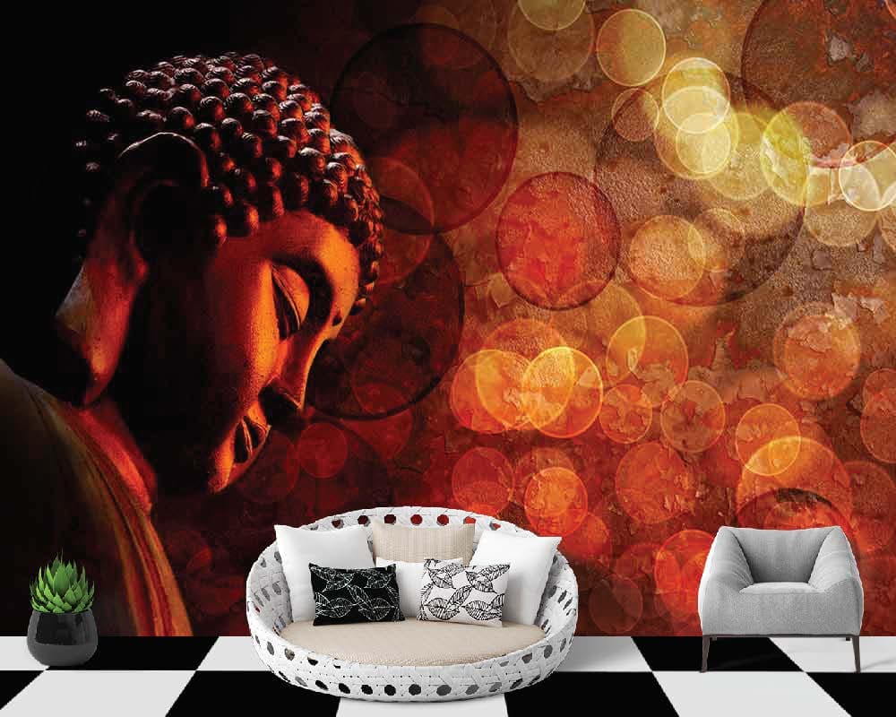 Abstrach Buddha shown in a room