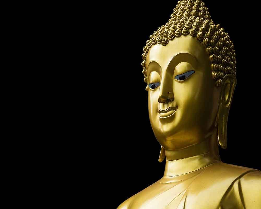 Modern Buddha Meditation Scenic View wallpaper pattern detail