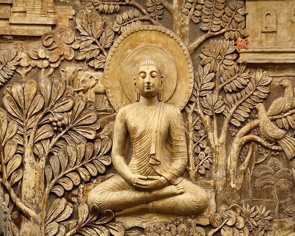 Modern Zen Buddha Stone Texture Wallpaper pattern detail
