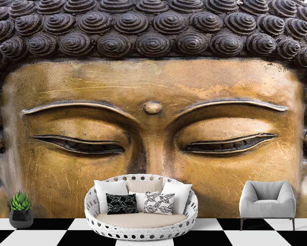 Close up budha shown in a room