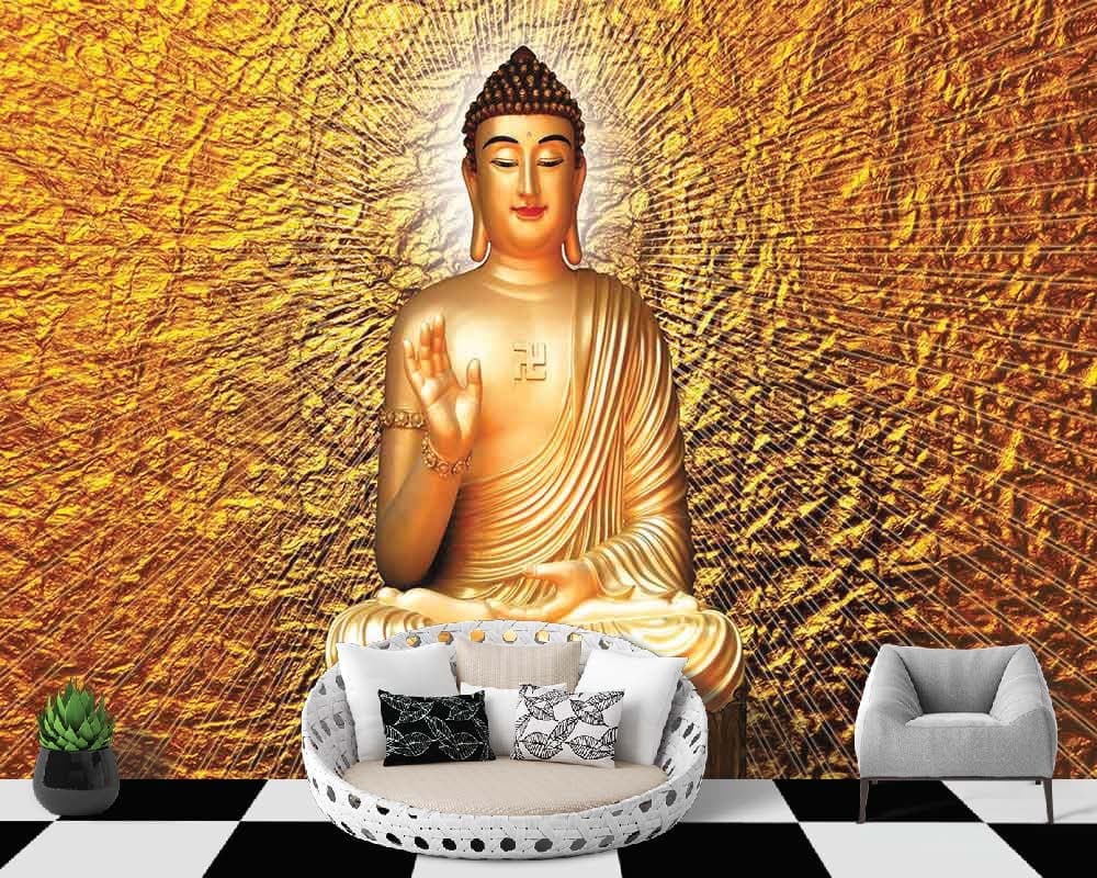 Supernatural Ray Background Buddha shown in a room