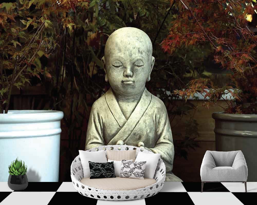 Pray Buddha shown in a room