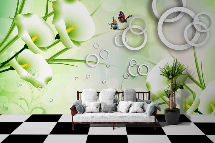 Green Petal Work shown in a room