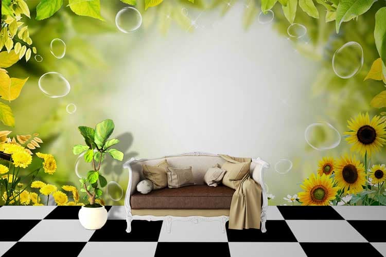 Sunflower Shade shown in a room