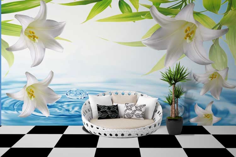 White Flower Pond shown in a room