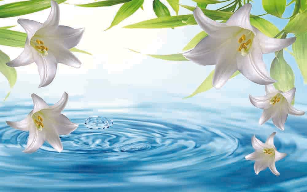 White Flower Pond pattern detail