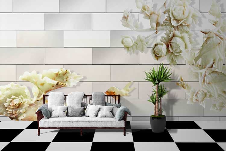 Abstract Wall Design shown in a room
