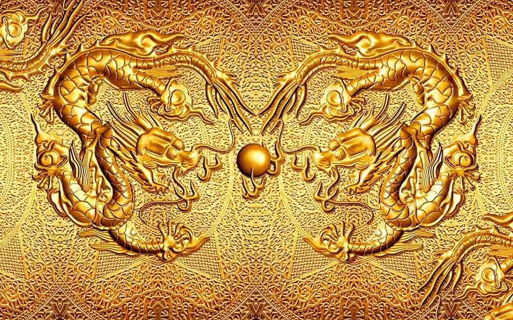 Golden Dragon Mural pattern detail