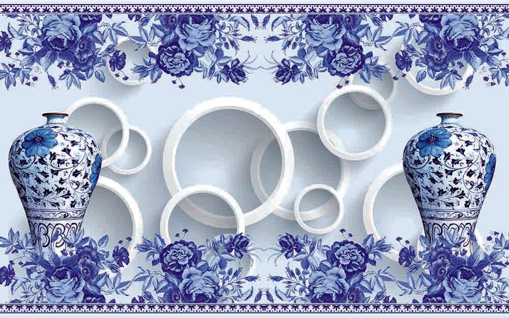 Blue Vase Decoratives pattern detail