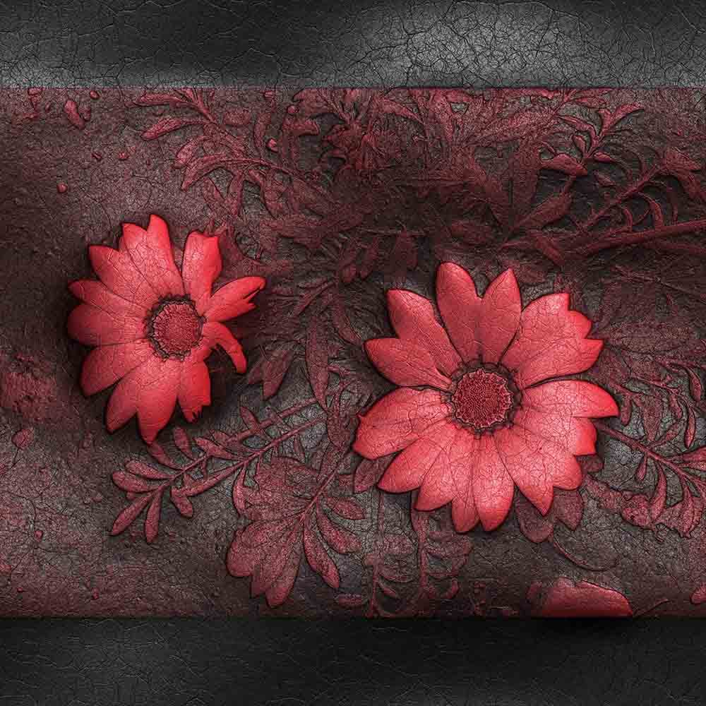 3D Red Flower pattern detail