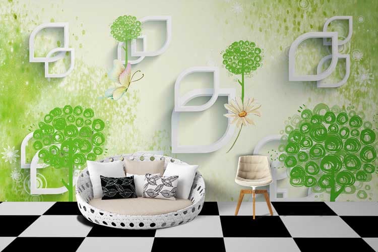 Abstract Shapes shown in a room
