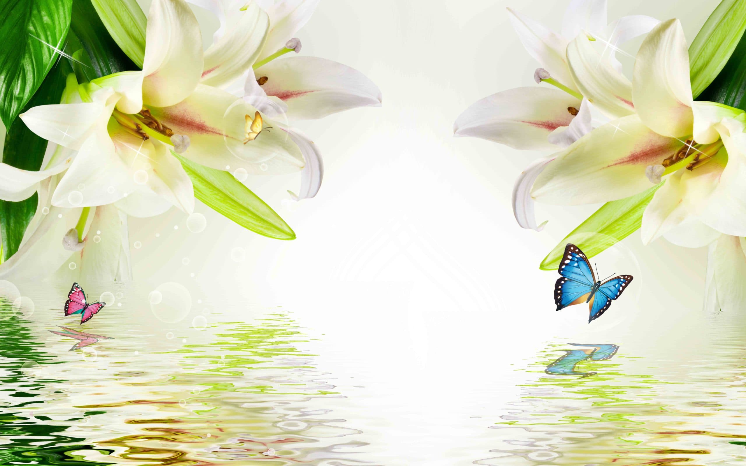 Golden Floral Butterflies Wall Wallpaper pattern detail