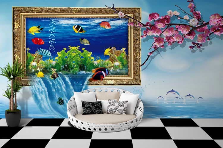 Ocean Frame Wall shown in a room