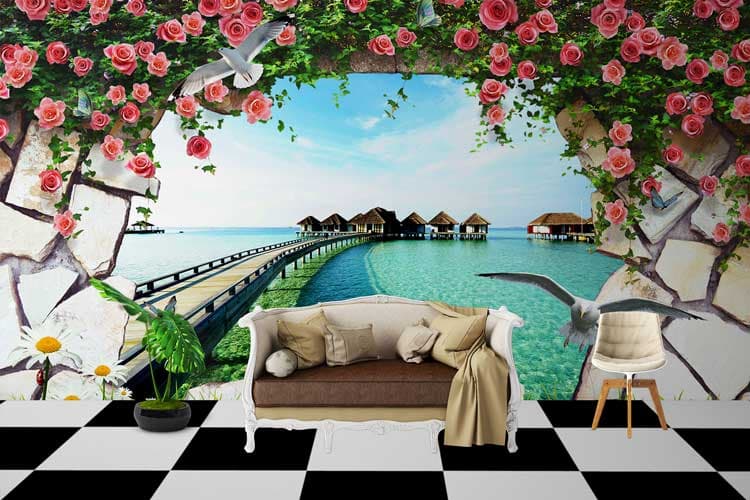 3D Lake View shown in a room