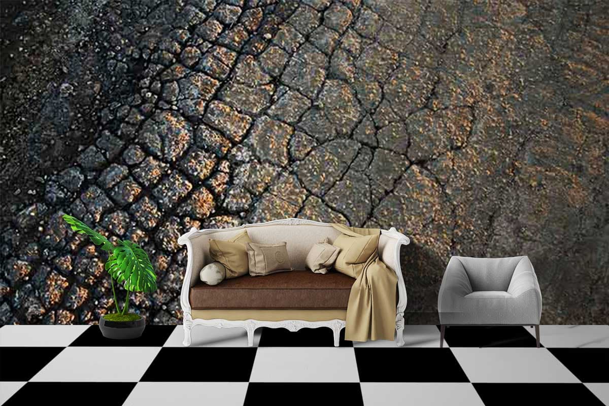 Crack in Earth shown in a room