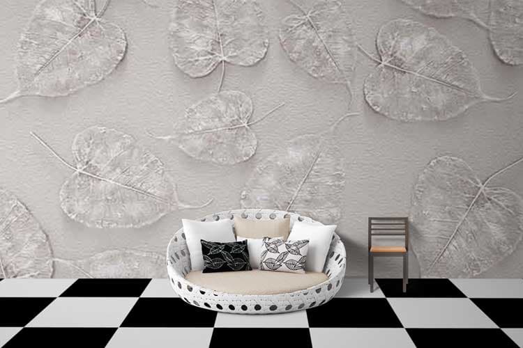 Leaves Texture shown in a room