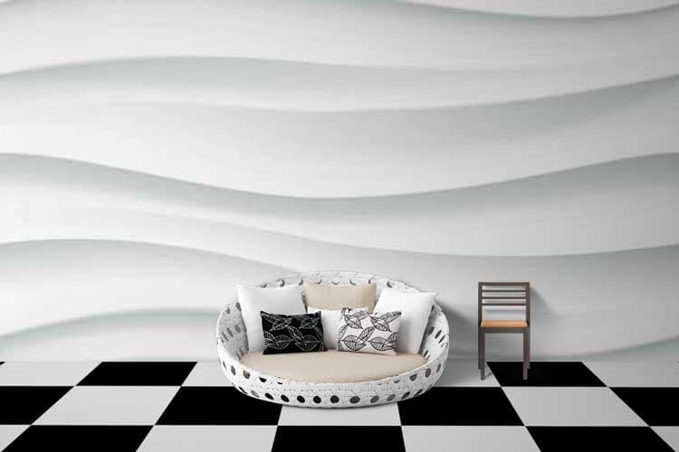 Wave Texture shown in a room