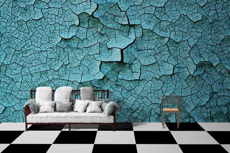 Cracked Wall Texture shown in a room