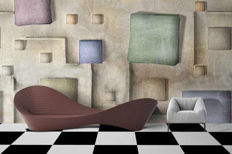 Squared Textured shown in a room