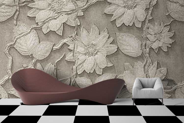 Paper Type Flower Print shown in a room