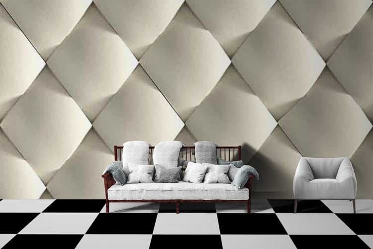 Polygon Textured Shape shown in a room