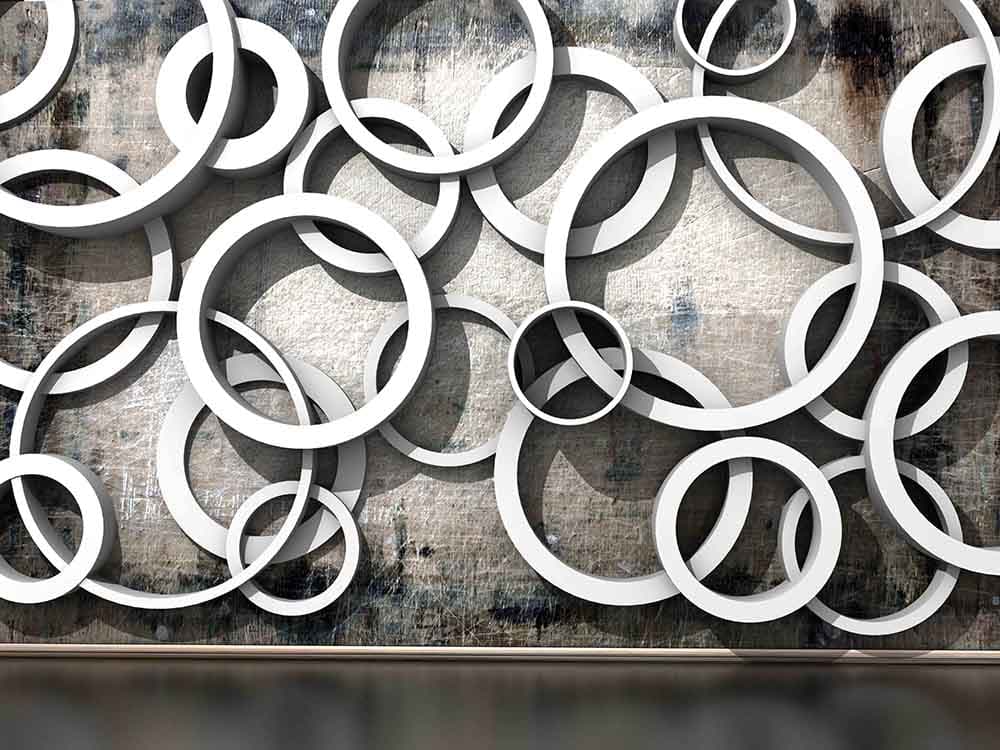 Contemporary Circle Art Wall Mural Wallpaper pattern detail
