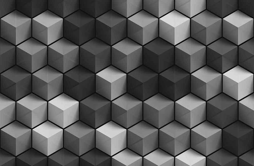 Cubes Black and White Perspective pattern detail