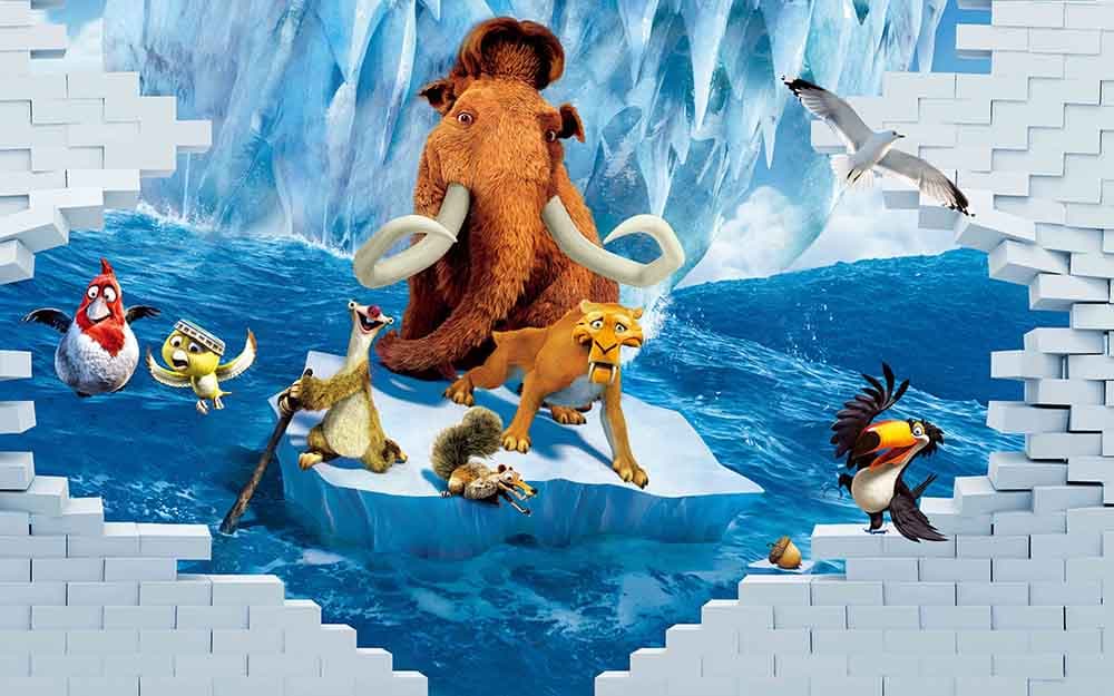 3D Ice Age Wallpaper Mural pattern detail