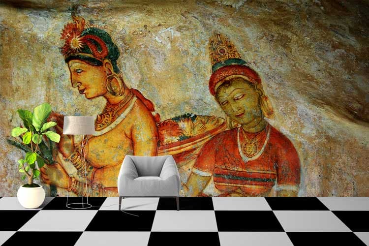 Stone Painting shown in a room