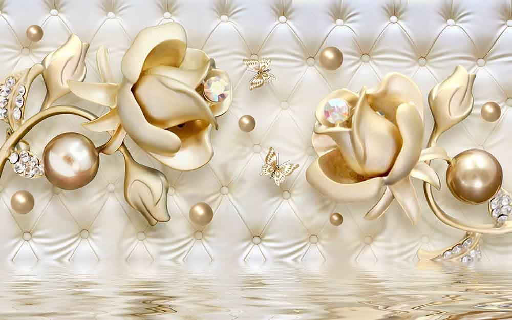 Golden Rose Wallpaper for Wall pattern detail
