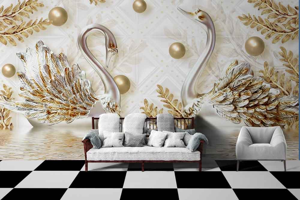 Golden Swan shown in a room