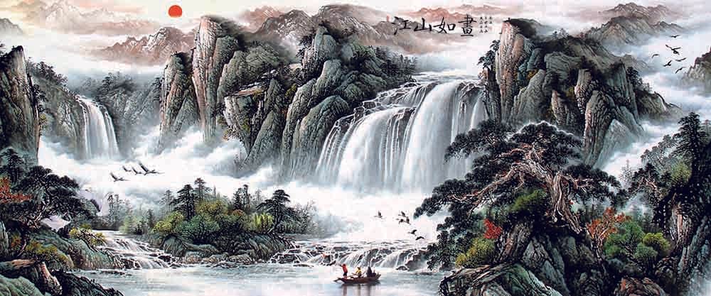 Waterfall Art pattern detail