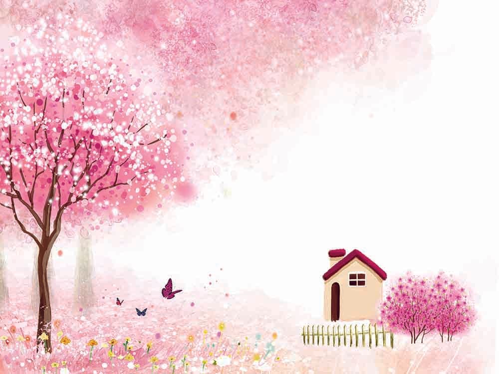 Pink Tree Petals Wallpaper pattern detail