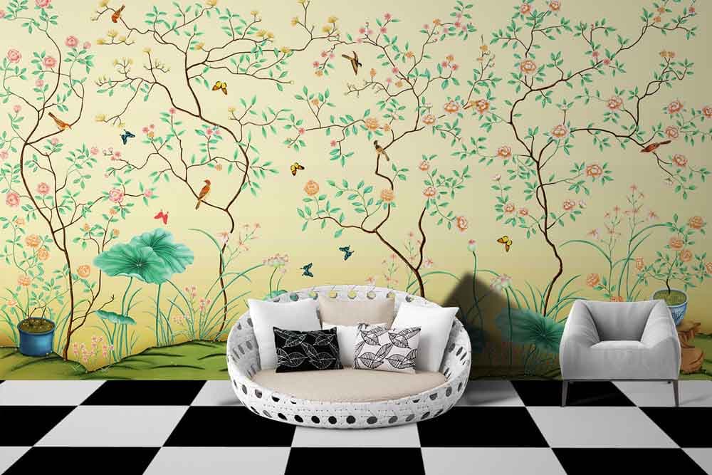 Summer Tree Art shown in a room
