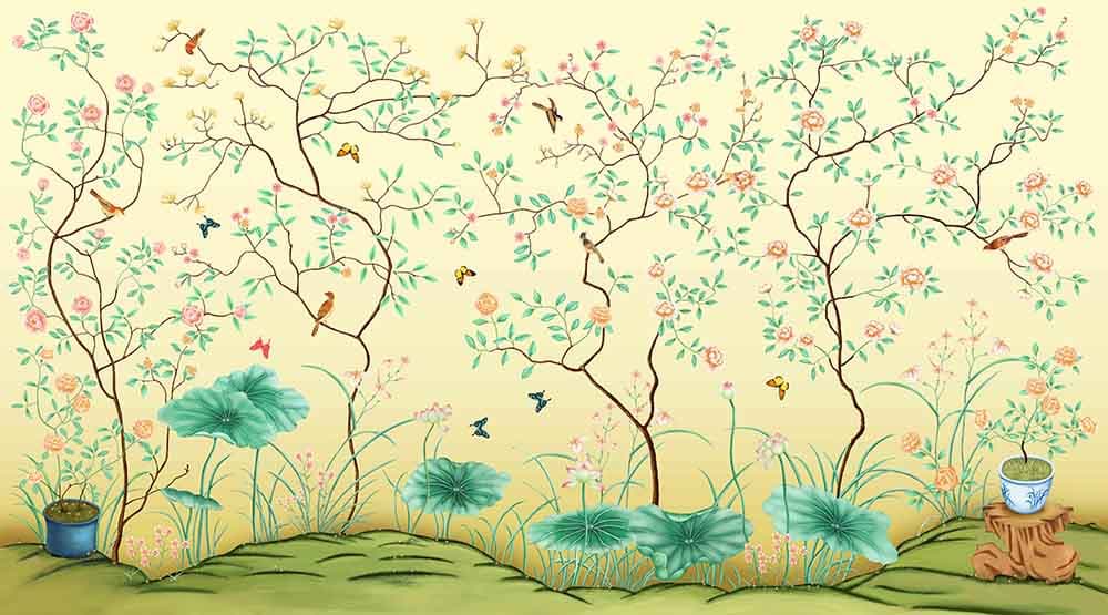 Summer Tree Art pattern detail