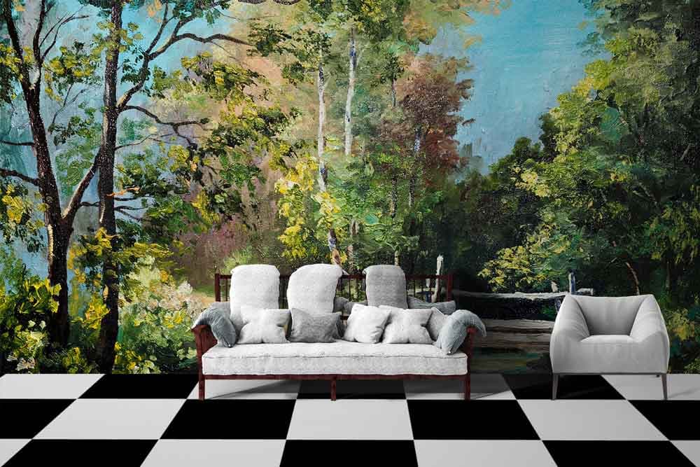 Scenery Painting shown in a room