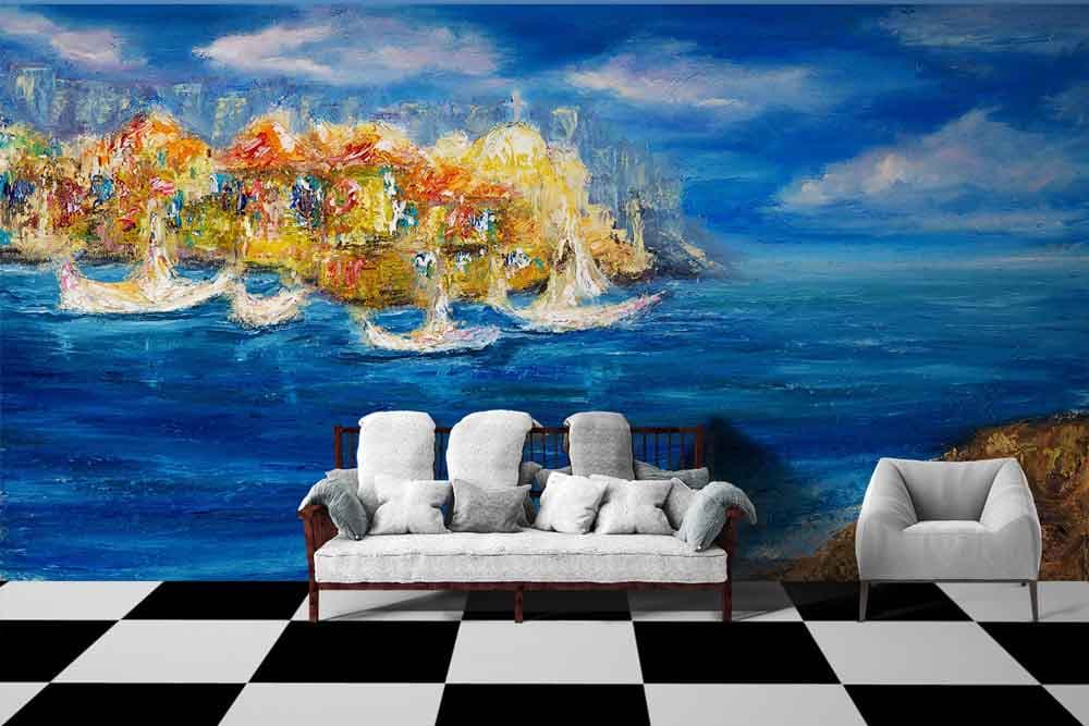 Ocean View Paint shown in a room