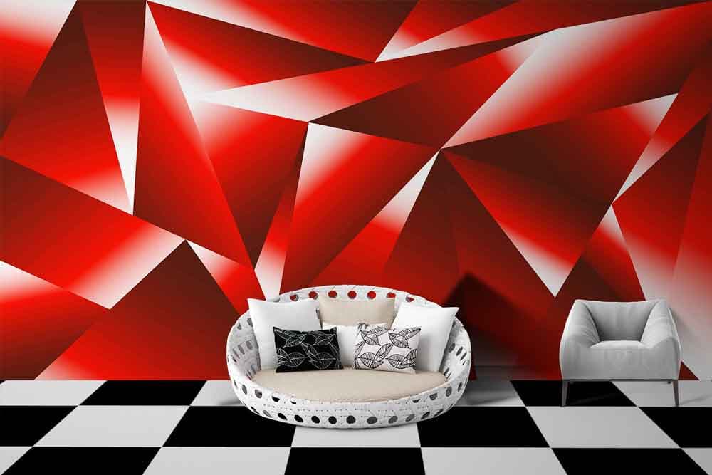 Red Abstract shown in a room