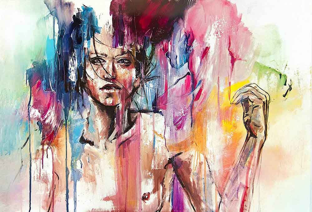 Artistic Lady Color Face Abstract Wallpaper Design pattern detail