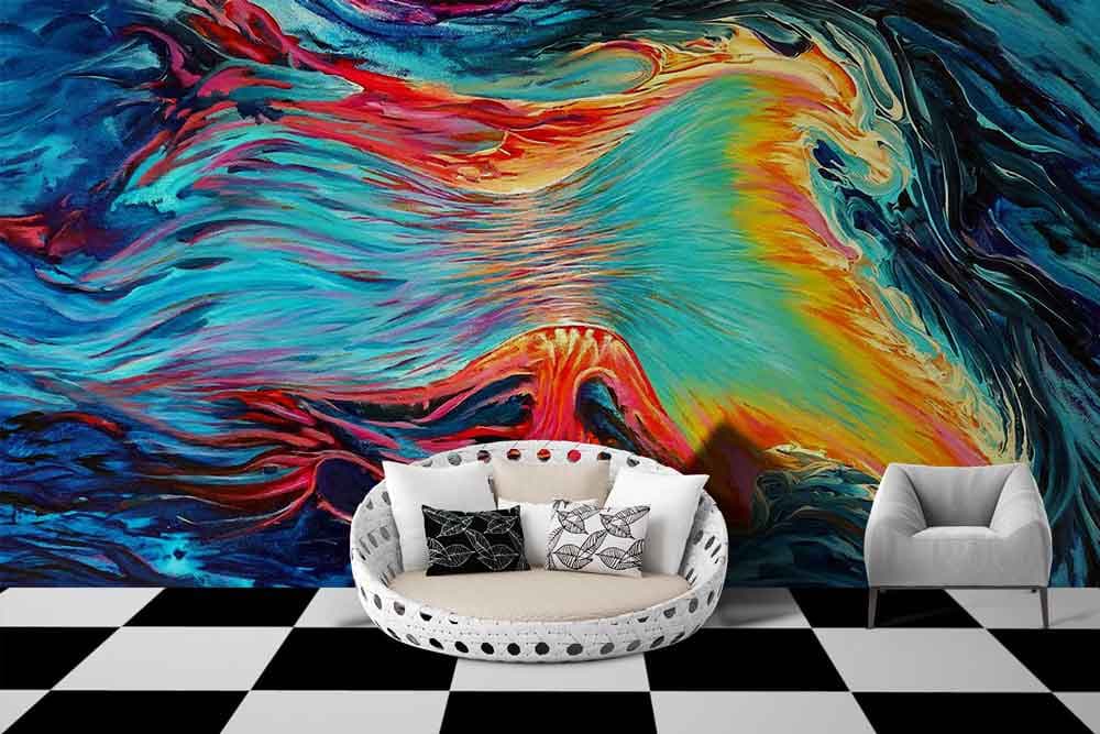 Ccyan Color Blend shown in a room