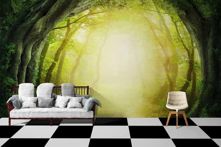 Vanpath, Forest Pathway Wallpaper Mural Custom shown in a room