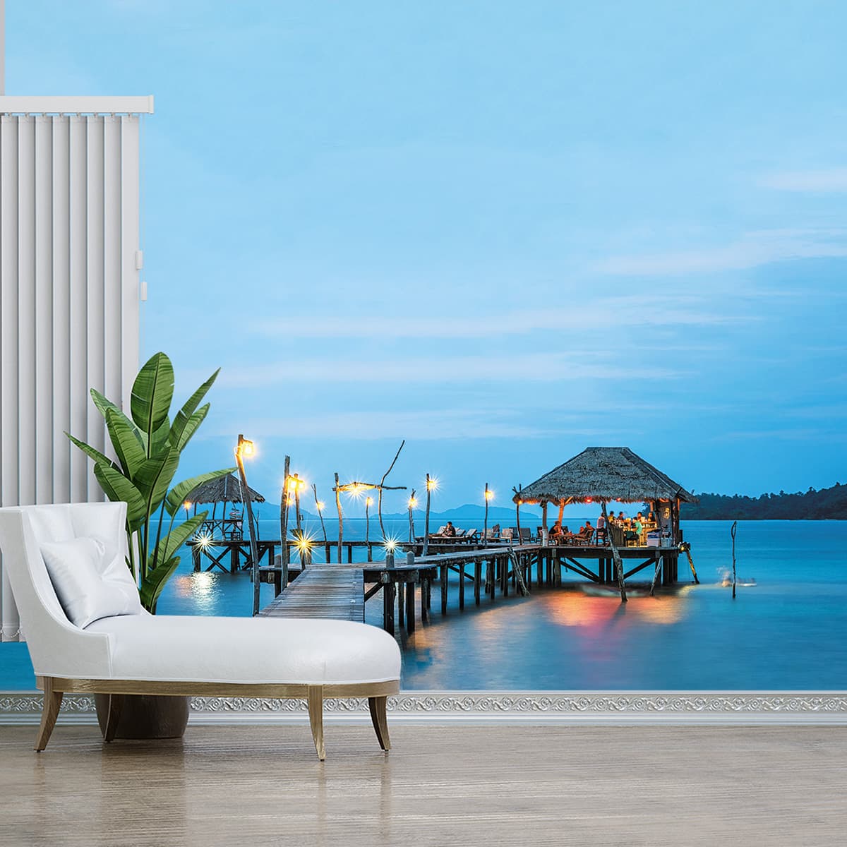 Bahamas Seaview Wallpaper for Wall shown in a room