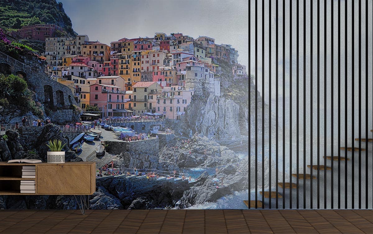 Manarola Italy Wallpaper for Wall shown in a room