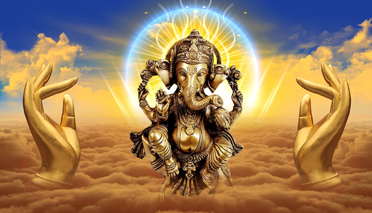 3D Effect Ganesha Wallpaper pattern detail