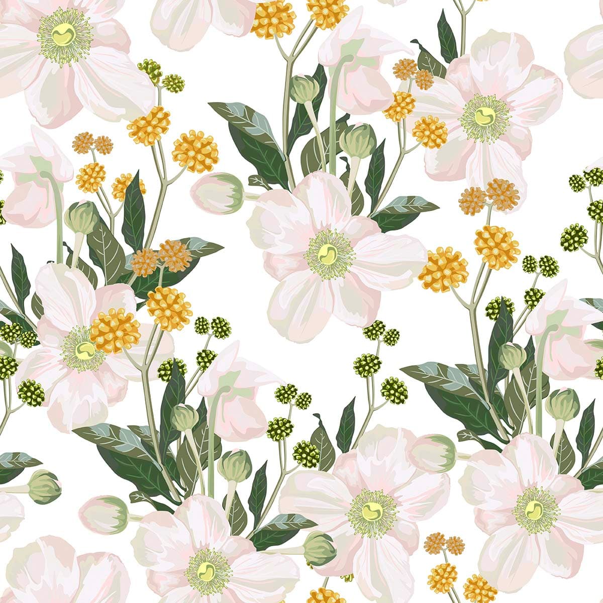 Enchanting Floral Pattern Wallpaper Mural pattern detail