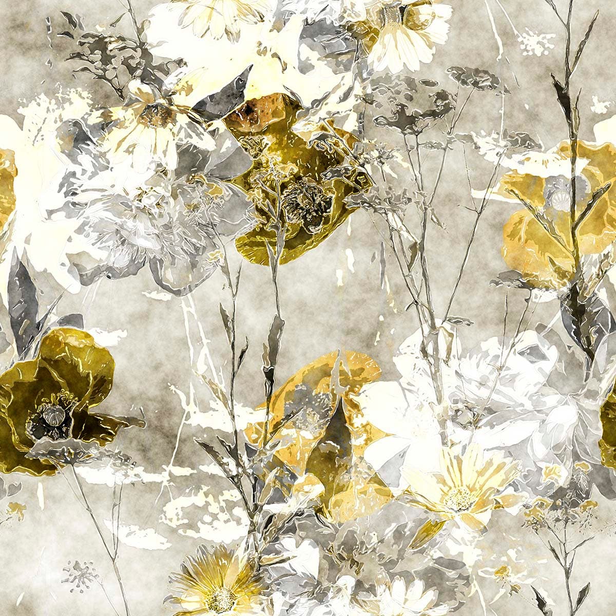 Vintage Floral Close-Up Botanical Pattern Wallpaper pattern detail