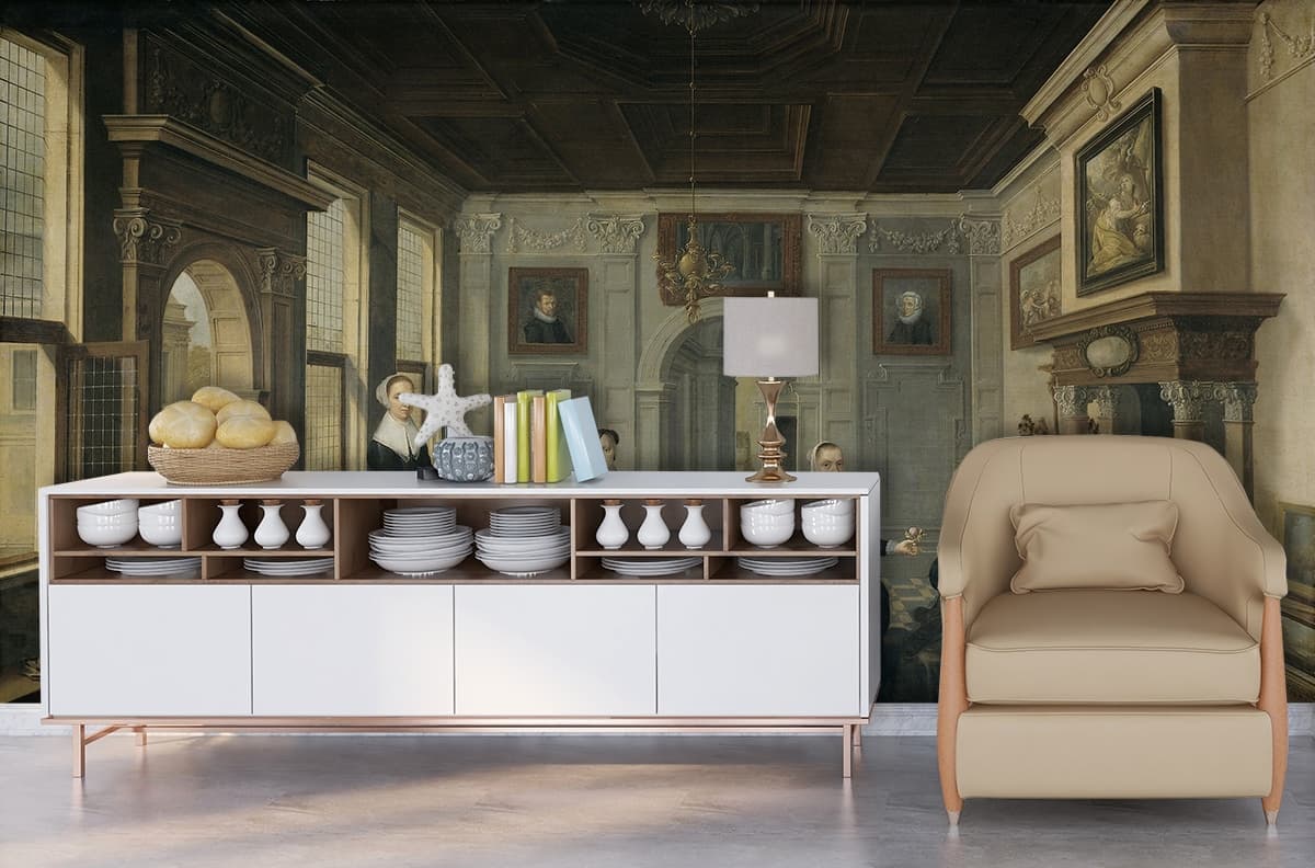 Infinite Impressions Living Room Wall Artistry Wallpaper shown in a room