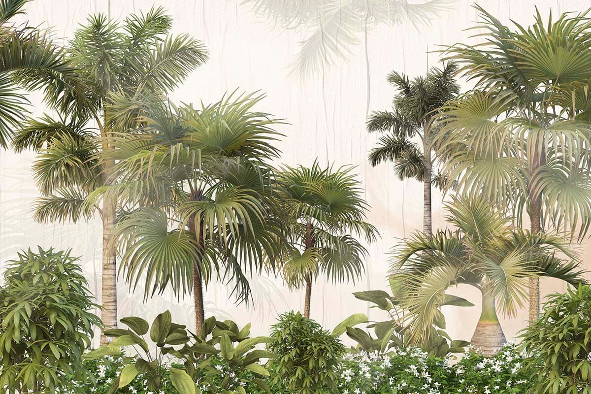 Palm Trees Wallpaper for Kitchen pattern detail