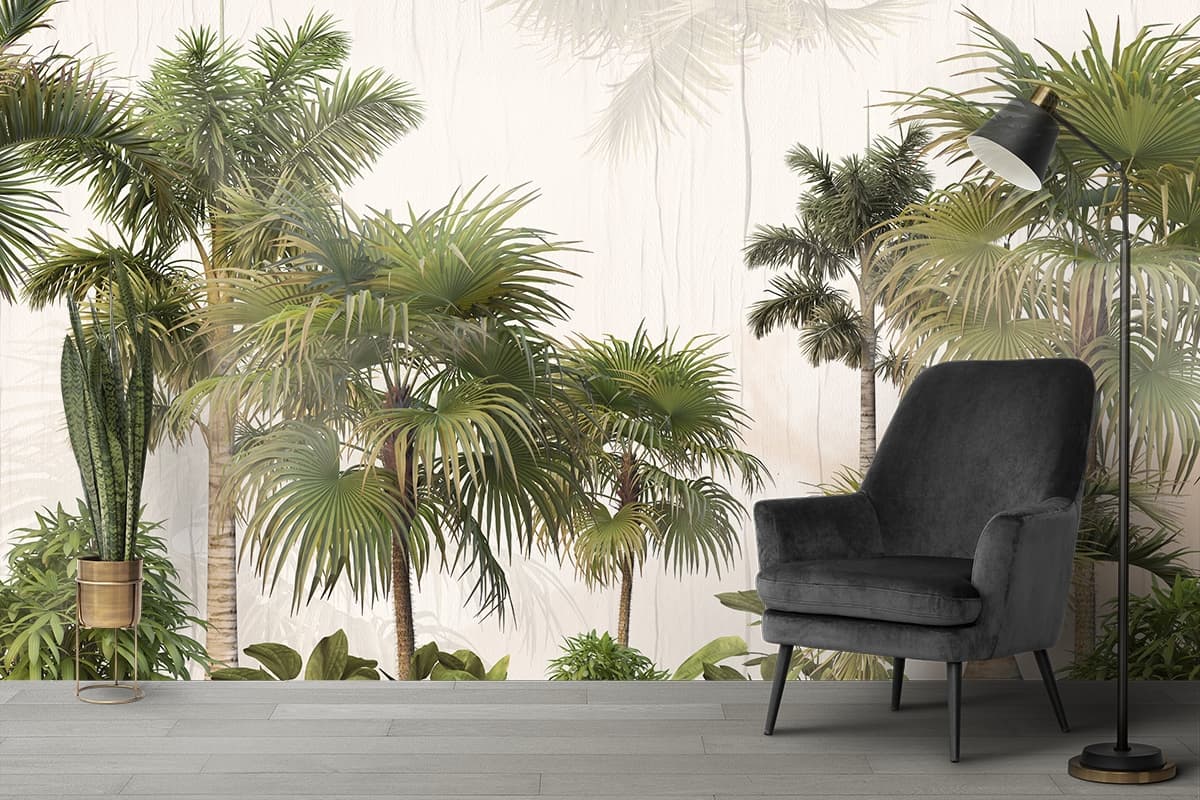Palm Trees Wallpaper for Kitchen shown in a room