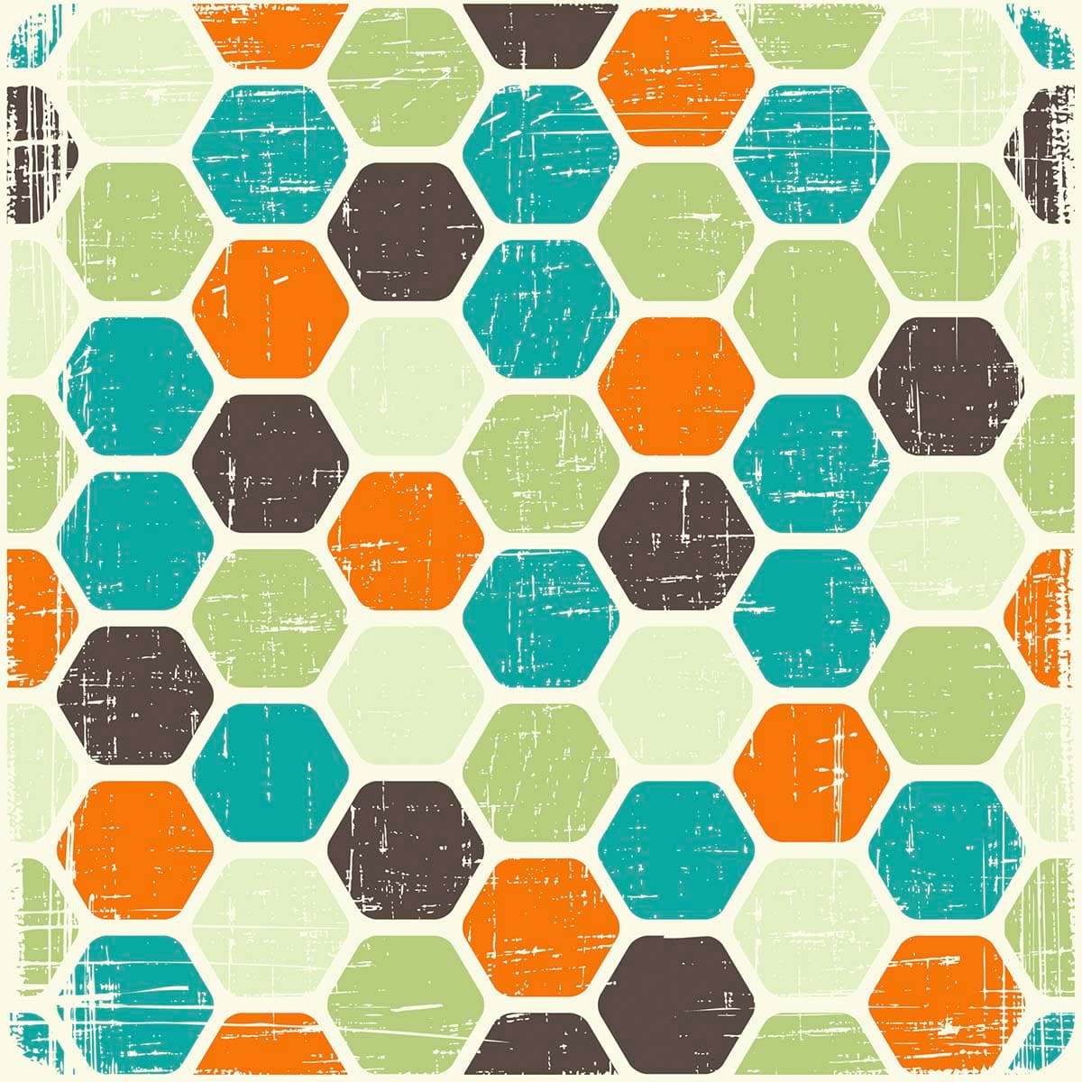 Colorful Hexagon Pattern Wallpaper for Kitchen pattern detail